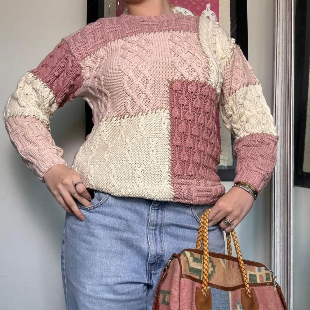 Vintage Deadstock Patchwork Knit Sweater